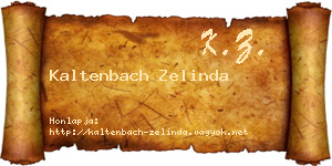 Kaltenbach Zelinda névjegykártya